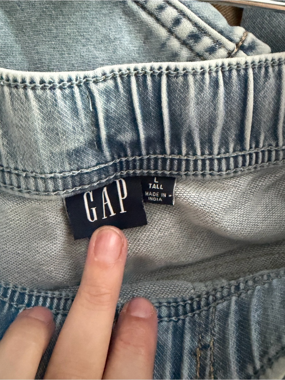 GAP Mid Rise Knit Easy Baggy Jeans large tall - Picture 4 of 10